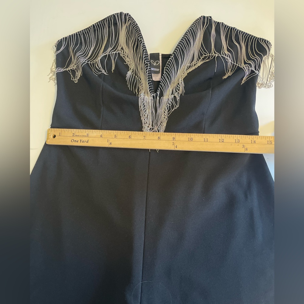 Windsor After Dark Fab Chain Plunging Neckline Strapless Romper Large - Picture 9 of 12